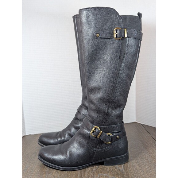 Naturalizer Shoes - Women's Black Leather Riding Boots